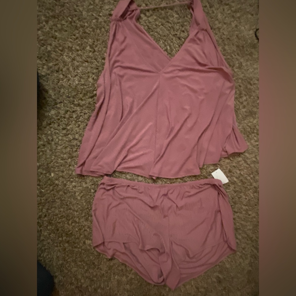 Purple/pink two piece sleepwear set